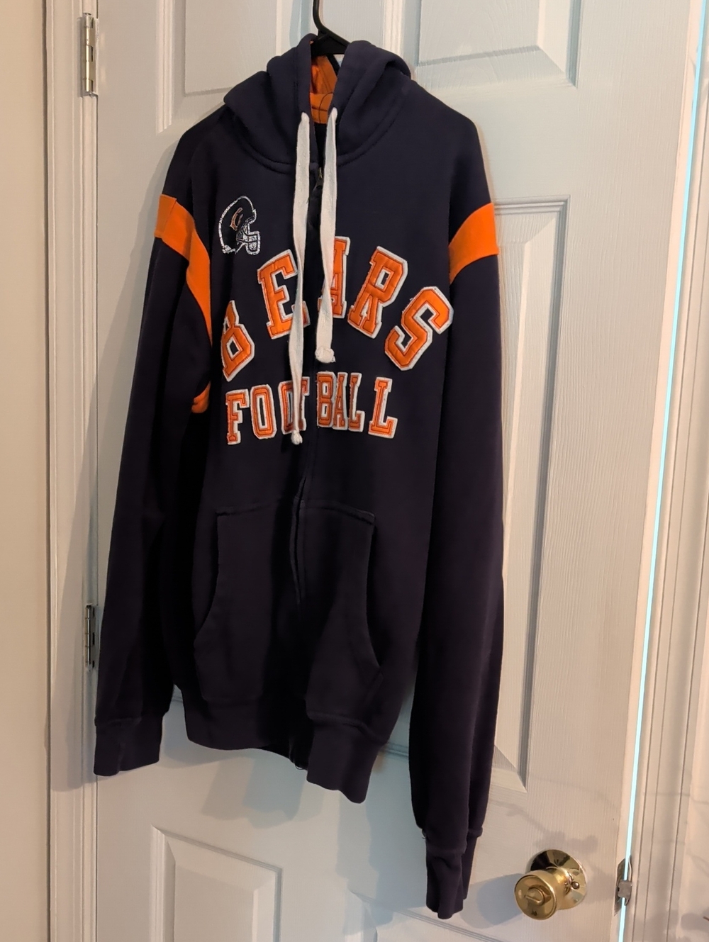 NFL Bears Navy and Orange Zip Up Hoodie